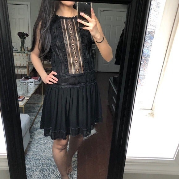 NICHOLAS Black Panelled Lace Dress - Picture 2 of 8
